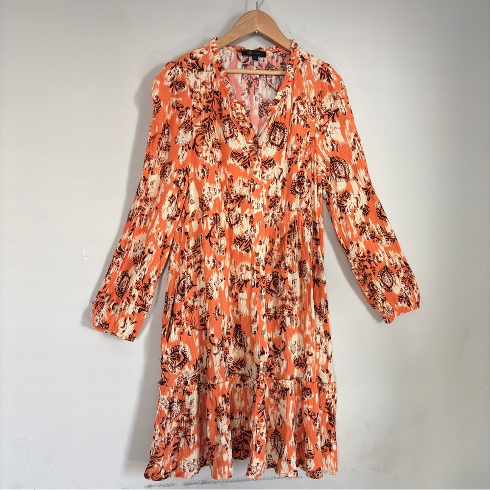 Floral Orange Midi Dress - Picture 2 of 16